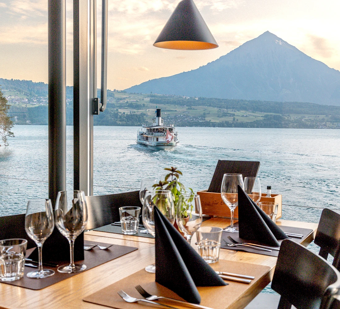 Der Ausblick vom Seerestaurant Beatenbucht.