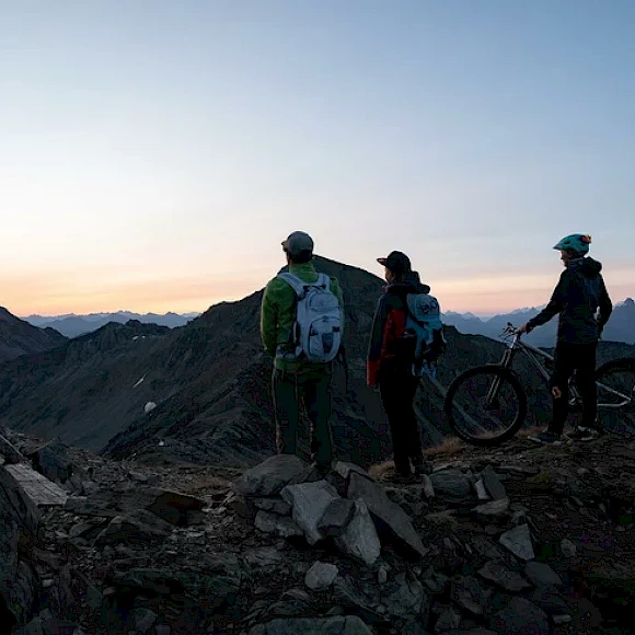 Ausblick vom Rothorn während dem Rothorn Sunrise während dem Sonnenaufgang.